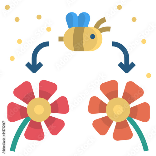 pollination flat style icon