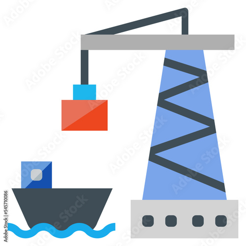port flat style icon