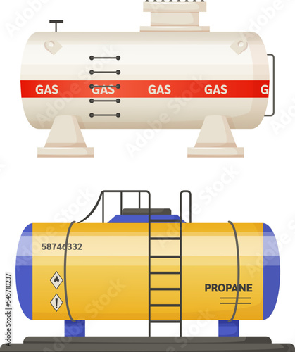 Gas and propane cylindrical cistern, tank for fuel storage
