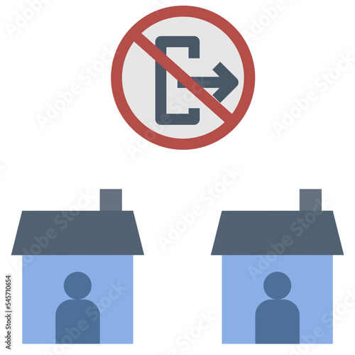 quarantine flat style icon