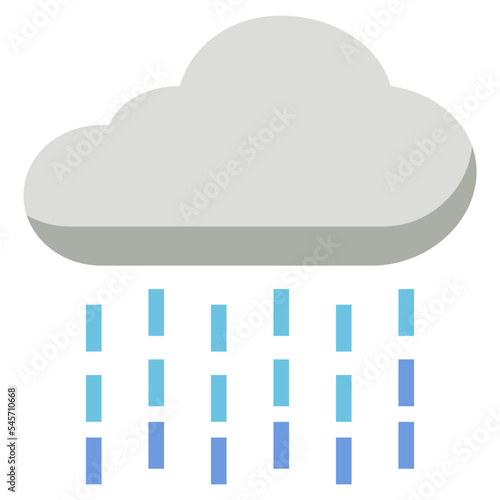 rain flat style icon