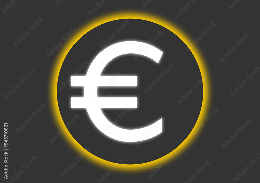 Currency symbol in artificial intelligence with glow neon art style. Modern creative concept image with euro coin. Contemporary neural network art poster. Creative concept money light illustration. Currency symbol in artificial intelligence with glow neon art style. Modern creative concept image with euro coin. Contemporary neural network art poster. Creative concept money light illustration.