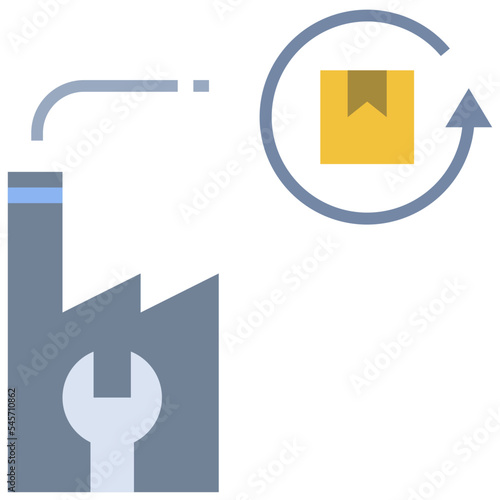 remanufacturing flat style icon