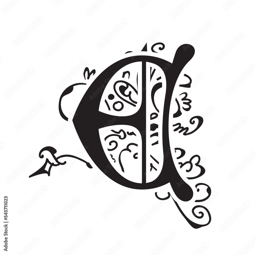 Naklejka premium Medieval Letter E
