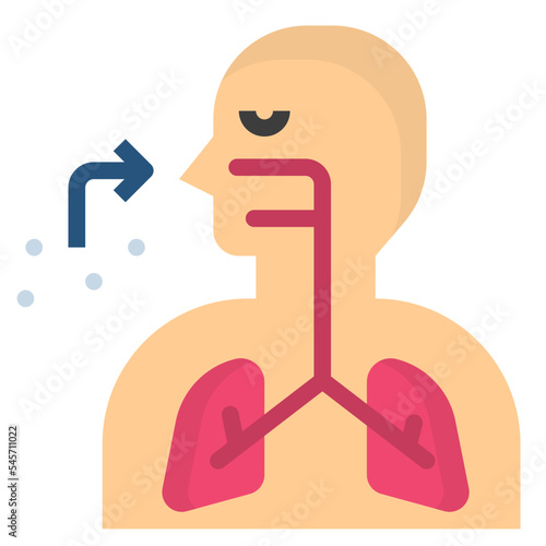 respiratory flat style icon