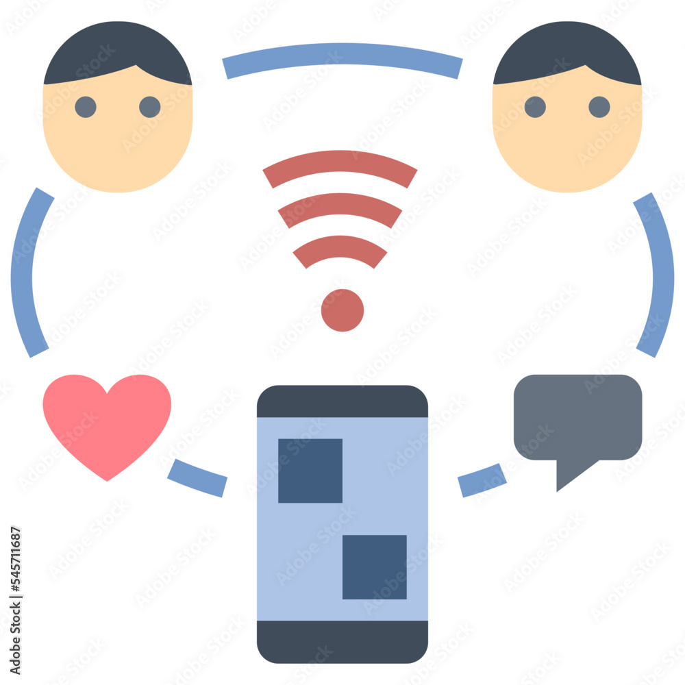 social flat style icon