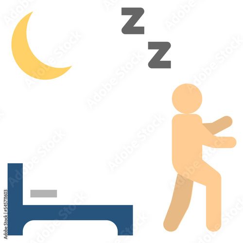 sleepwalking flat style icon