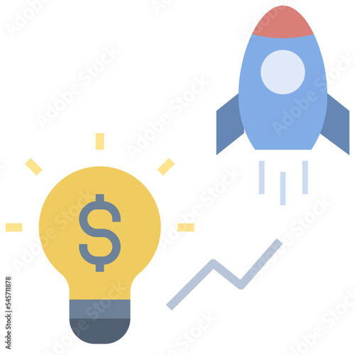 startup flat style icon