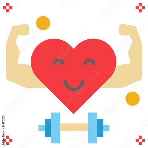 strength flat style icon