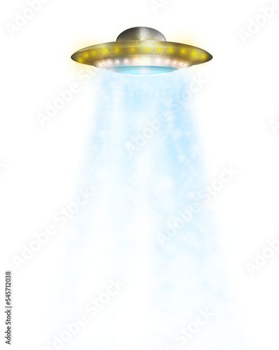 Fotografie 3d illustration UFO flying saucer on transparent background