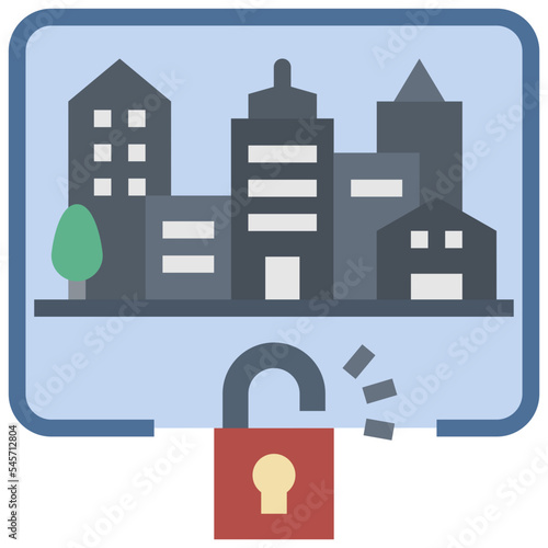 unlock flat style icon