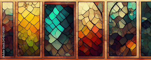 Obraz na płótnie stained glass, fractal, patterns, shapes, rainbow, colours, banner, background,