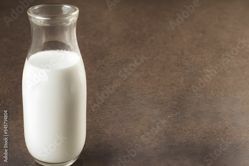 a bottle of fresh milk  healthy drink containing animal protein