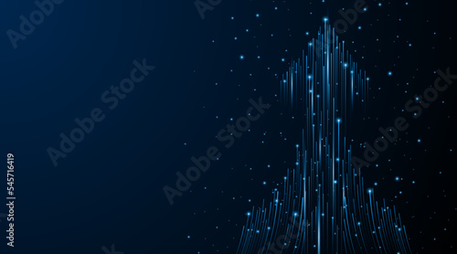 Abstract up arrow on dark blue background. Business growth or investment ideas. blue arrow technology background
