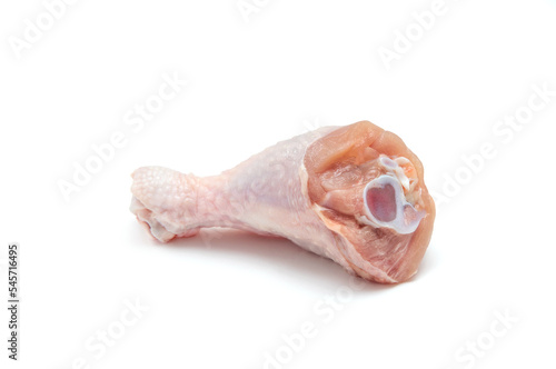 Isolated chicken leg on a white background.