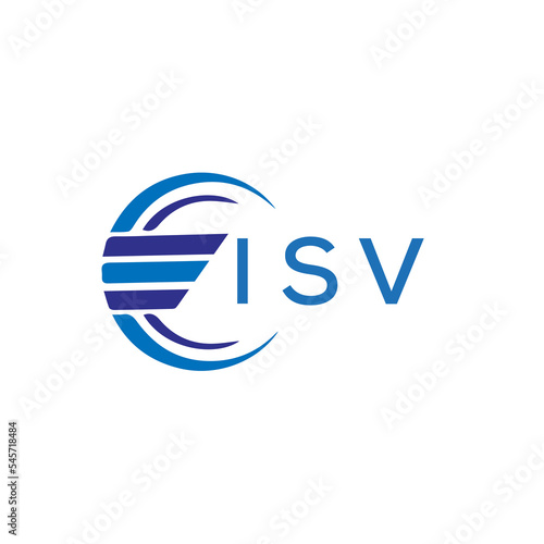 ISV letter logo. ISV blue image on white background. ISV vector logo design for entrepreneur and business. ISV best icon. photo