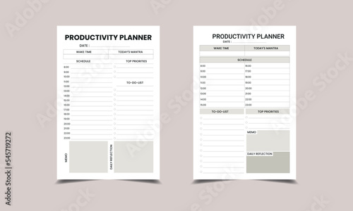 PRODUCTIVITY PLANNER for Low content KDP interior
