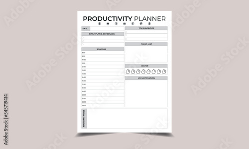 PRODUCTIVITY PLANNER for Low content KDP interior