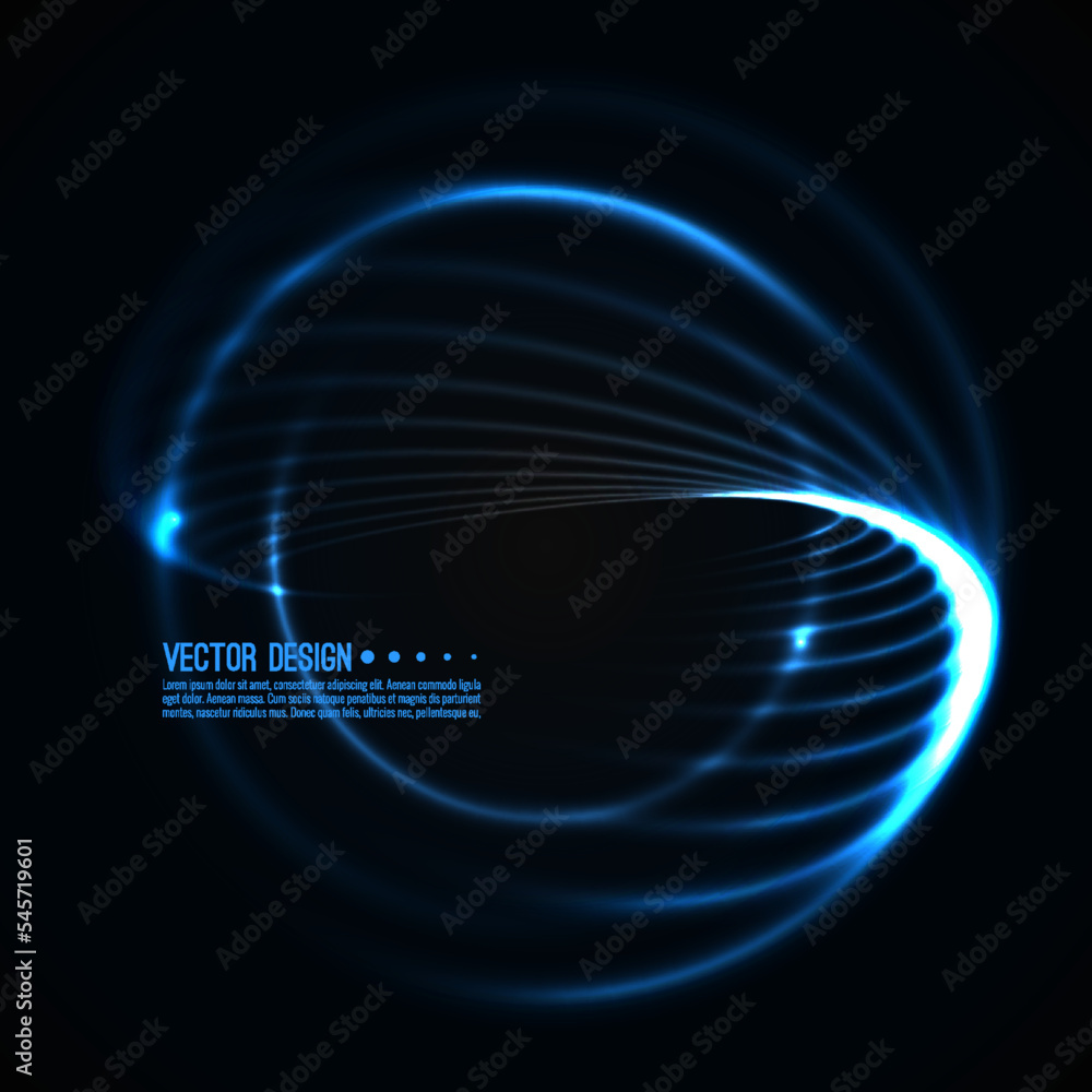Vector abstract background with glowing wave swirls in motion. The concept of the movement of neon curves and spirals. Techno design. Vector abstract background with glowing wave swirls in motion. The concept of the movement of neon curves and spirals. Techno design.