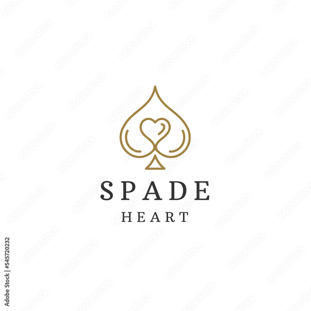 Love line with spade logo icon design template flat vector Love line with spade logo icon design template flat vector