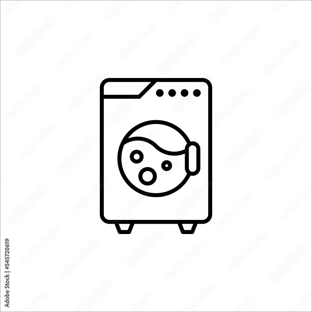 washing machine icon vector. electric appliances icon line style on white background washing machine icon vector. electric appliances icon line style on white background