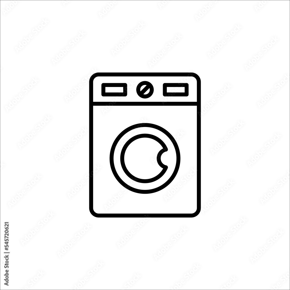 washing machine icon vector. electric appliances icon line style on white background