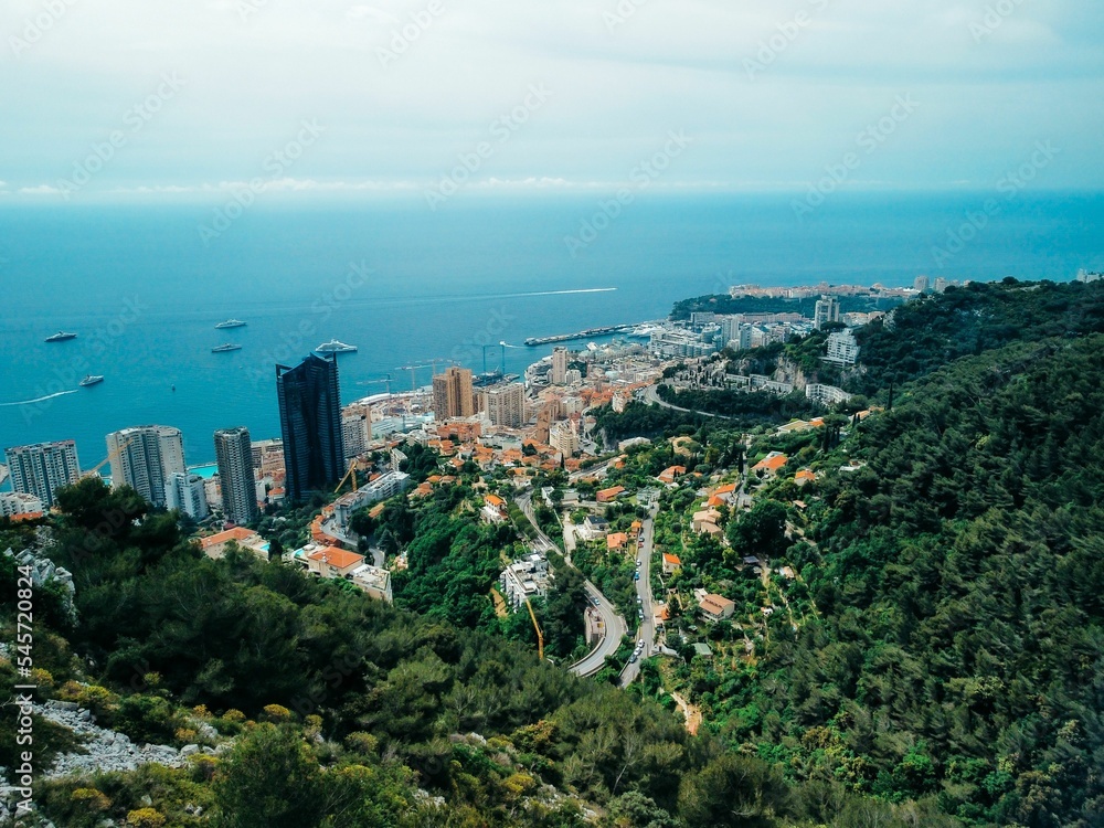 Fototapeta premium Beautiful view of Monaco from the top of the mountain