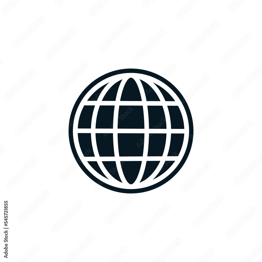 Globe world icon vector logo design template