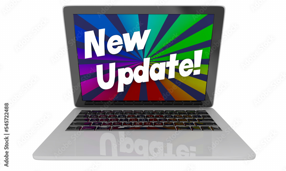 New Update Laptop Computer Latest Hardware Software Information 3d Illustration New Update Laptop Computer Latest Hardware Software Information 3d Illustration