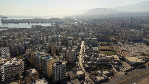 Aerial shot of Tripoli city, Lebanon photo