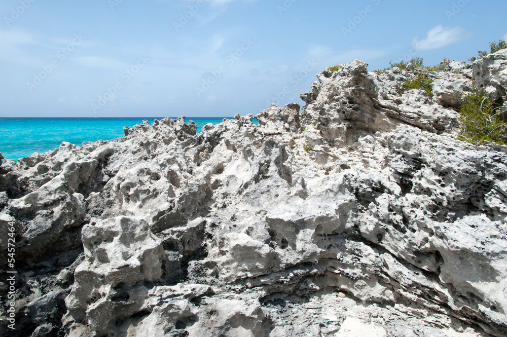 Half Moon Cay Island Eroded Rocks Half Moon Cay Island Eroded Rocks