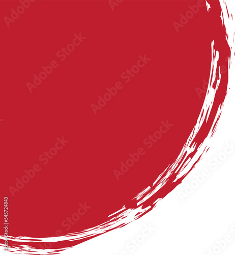 red colored vector round brush painted banner frame
