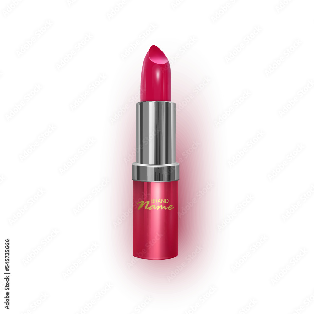 Red Lipstick - isolated on White background. 3D Realistic Vector Lipstick template Illustration. Red Lipstick - isolated on White background. 3D Realistic Vector Lipstick template Illustration.