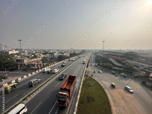 punjabi bagh flyover populer highway road delhi india.