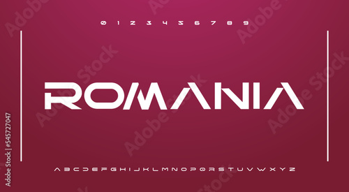 Modern technology font alphabet. Internet, electric letter fonts. Creative font for electronic dance music. MINIMAL digital technology typography and number set.