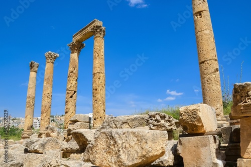 Beautiful shot of Nymphaeum in the Roman city of Gerasa, preset-day Jerash in Jordan.