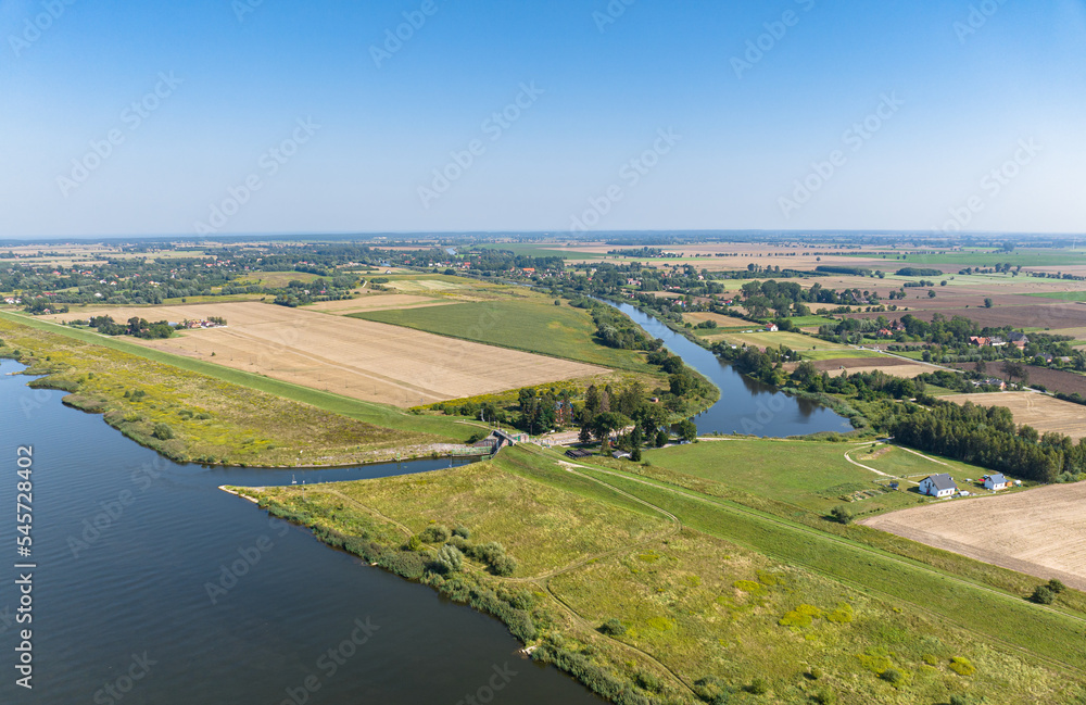 Gdańska Głowa floodgate  connecting the Vistula river and Szkarpawa river