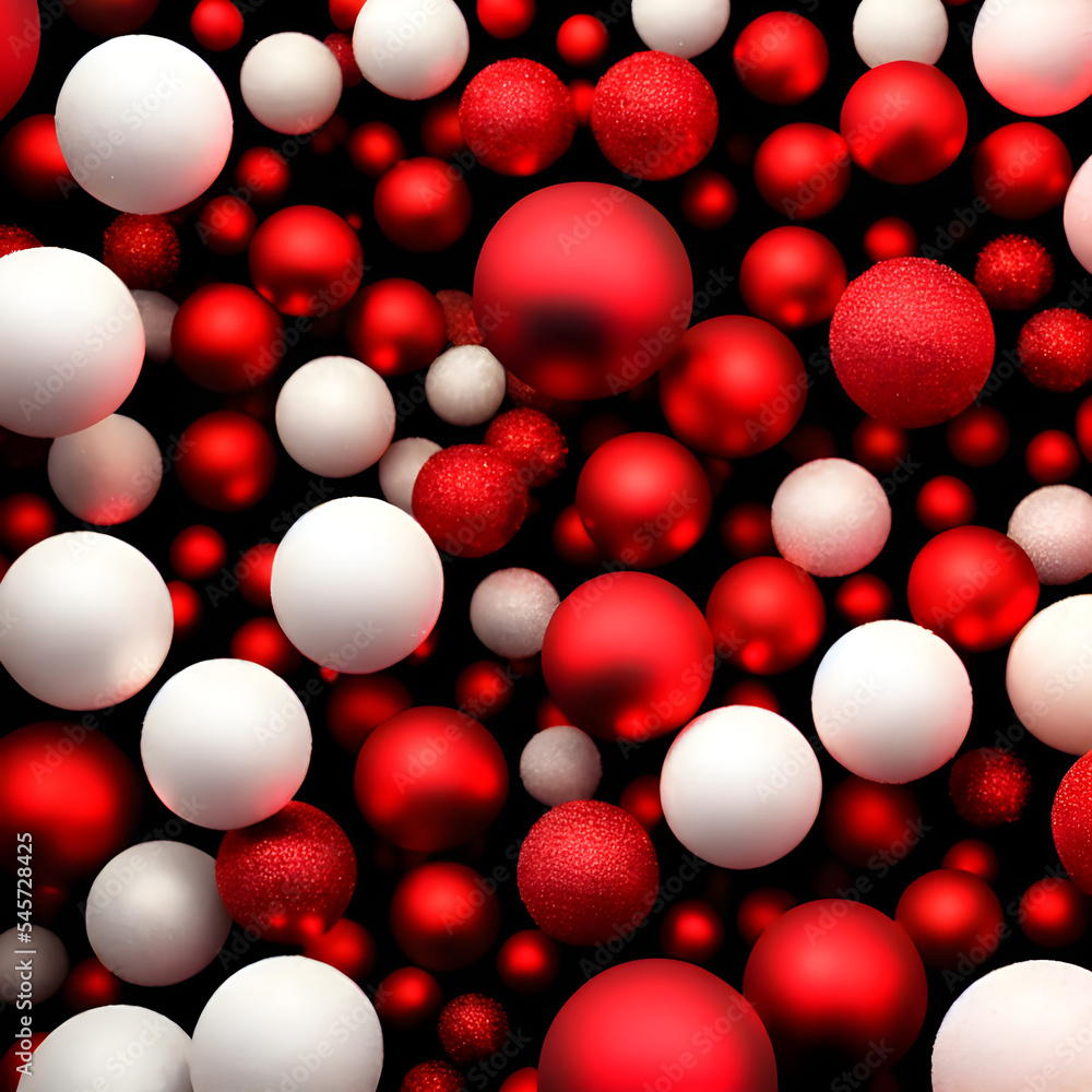 Red and White christmas balls Red and White christmas balls
