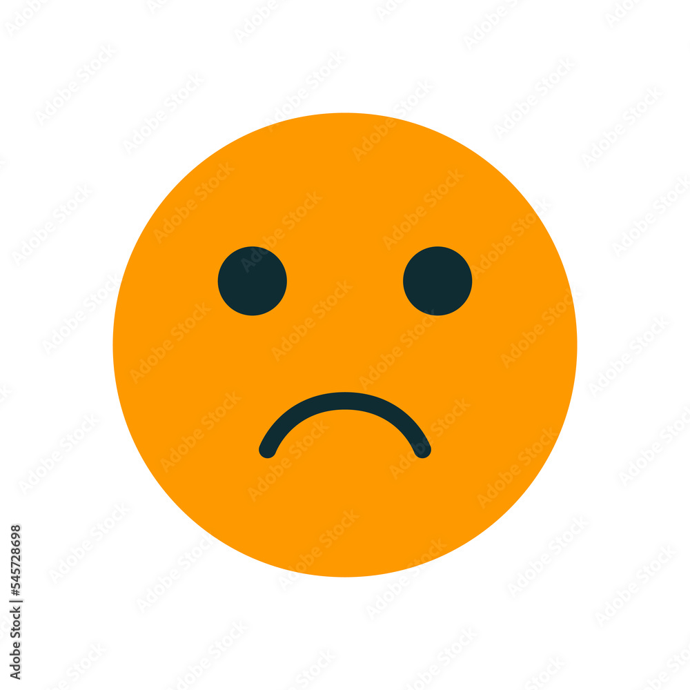 Emotion rating feedback - bad. Rating satisfaction icon. User experience feedback. Orange mood emoticon. Negative concept. Vector illustration Emotion rating feedback - bad. Rating satisfaction icon. User experience feedback. Orange mood emoticon. Negative concept. Vector illustration