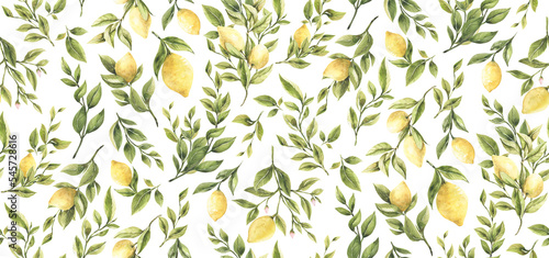 Watercolor Lemons Greenery Branches Bouquets Wreaths for wedding invitations