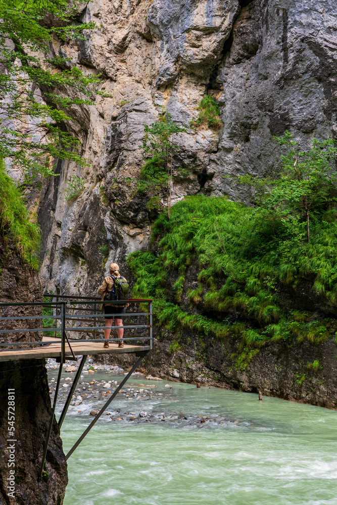 The Aare Gorge in the Swiss mountains.