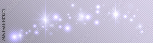 Glowing blue effect with lots of shiny particles isolated on transparent background. Vector star cloud with dusty reflections for design and illustrations.