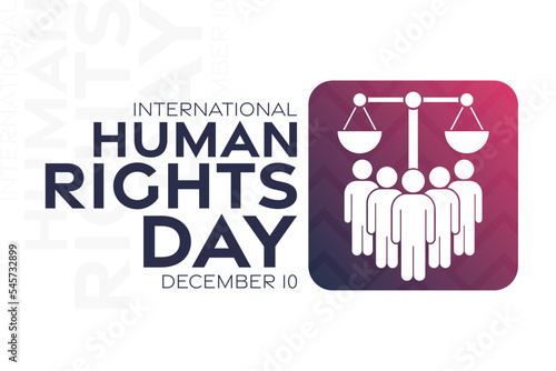 International Human Rights Day. December 10. Vector illustration. Holiday poster.