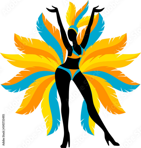 Woman in brazilian carnival outfit. Illustration