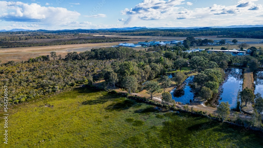 Aerial view of the forest landscape near Port Macquarie in New South Wales, Australia