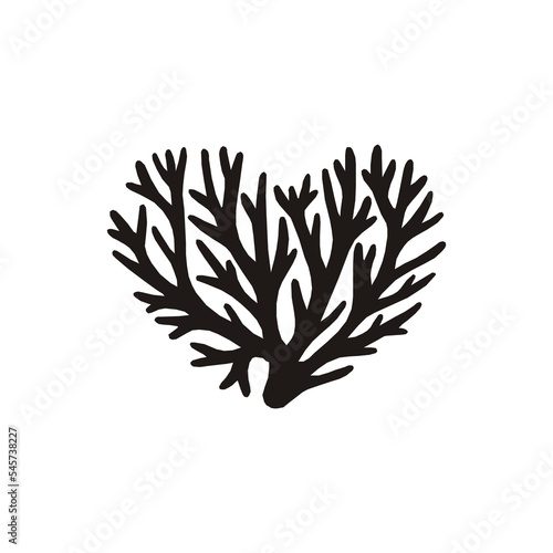 twigs of love shape silhouette tattoo logo