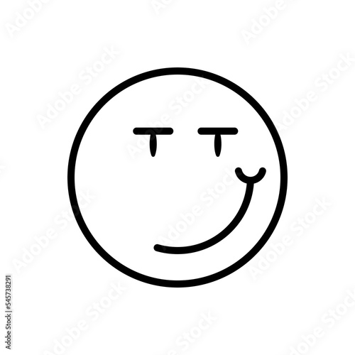 sarcasn emoji flat line icon