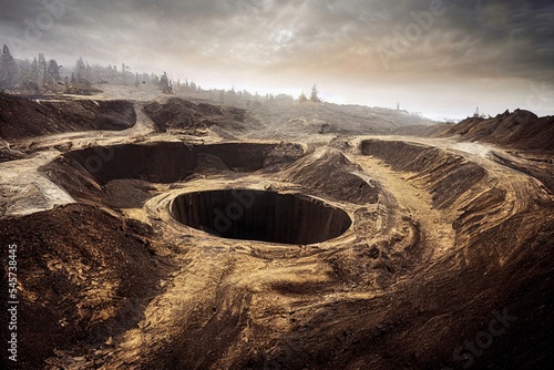 Midjourney render of a coal pit