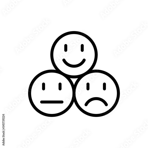 sentiment emoji flat line icon