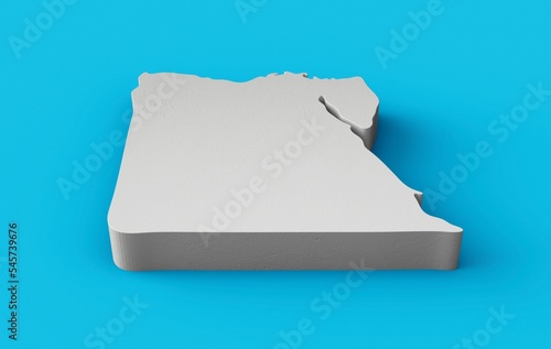 3D render of an Egypt topography shape isolated on a blue background photo